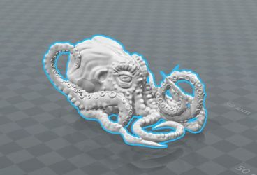 Octopus Sculpture 3D Printed Realistic Sea Creature Decor