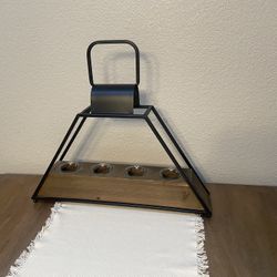 Brand New Metal/Wooden Candle Holder