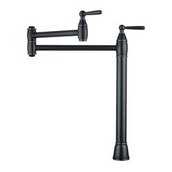 Deck Mounted Pot Filler Faucet with Double Handle in Oil Rubbed Bronze