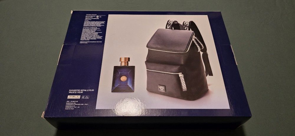 Versace Pour Homme Dylan Blue Greek Key Backpack Cologne not included