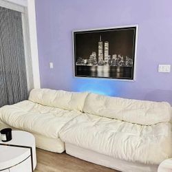 Teddy Cloud sleeper Sofa 108 Inch Deep, Comfortable and Cozy Oversized , Modular Sectional , couch , Color white