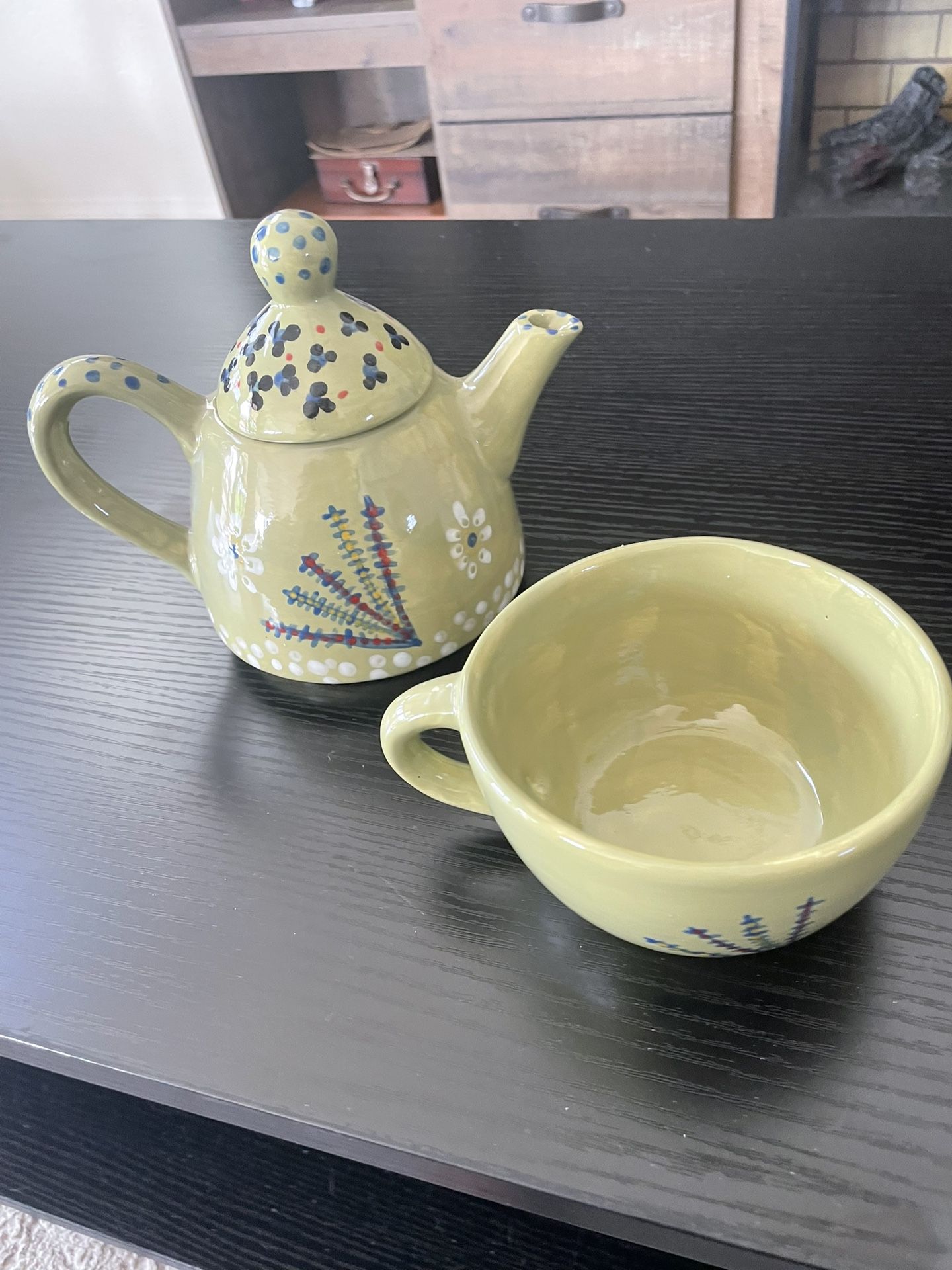 Hand Painted Ceramic Teapot