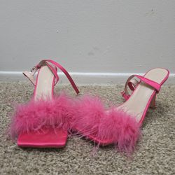 Size 10 Fuzzy Pink Heels