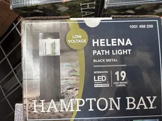 Hampton Bay Helena Path Light Black Metal 19 Lumen