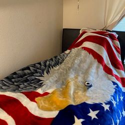 New American Eagle Queen Size Blanket
