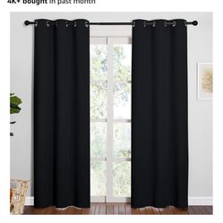 NICETOWN Black Blackout Curtains for Living Room 42 x 84 inches 2 Panels