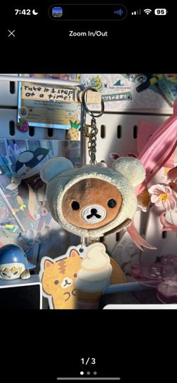 Rilakkuma Melon Pan plush keychain
