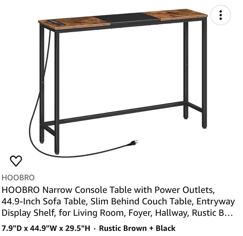 Console Table with Power Outlets