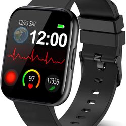 Smart Watch, Fitness Tracker for Android/ iOS Phones,1.69" Full Touch Screen with Heart Rate, Step Counter, IP68 Waterproof Smart watches for Man/ Wom