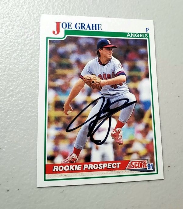 Autographed Joe Grahe California Angels 1991 Score Baseball Card 367