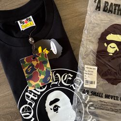 BAPE x Chrome Hearts Black Tee – Size L