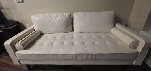 Mid Century Modern Upholstered Square Arm Sofa