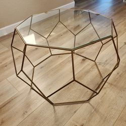 Gold Glass Top Coffee Table