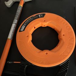 Klein Tools Grooved Fiberglass Fish Tape 50-Foot  And 1/2 in. Aluminum Conduit Bender and Handle