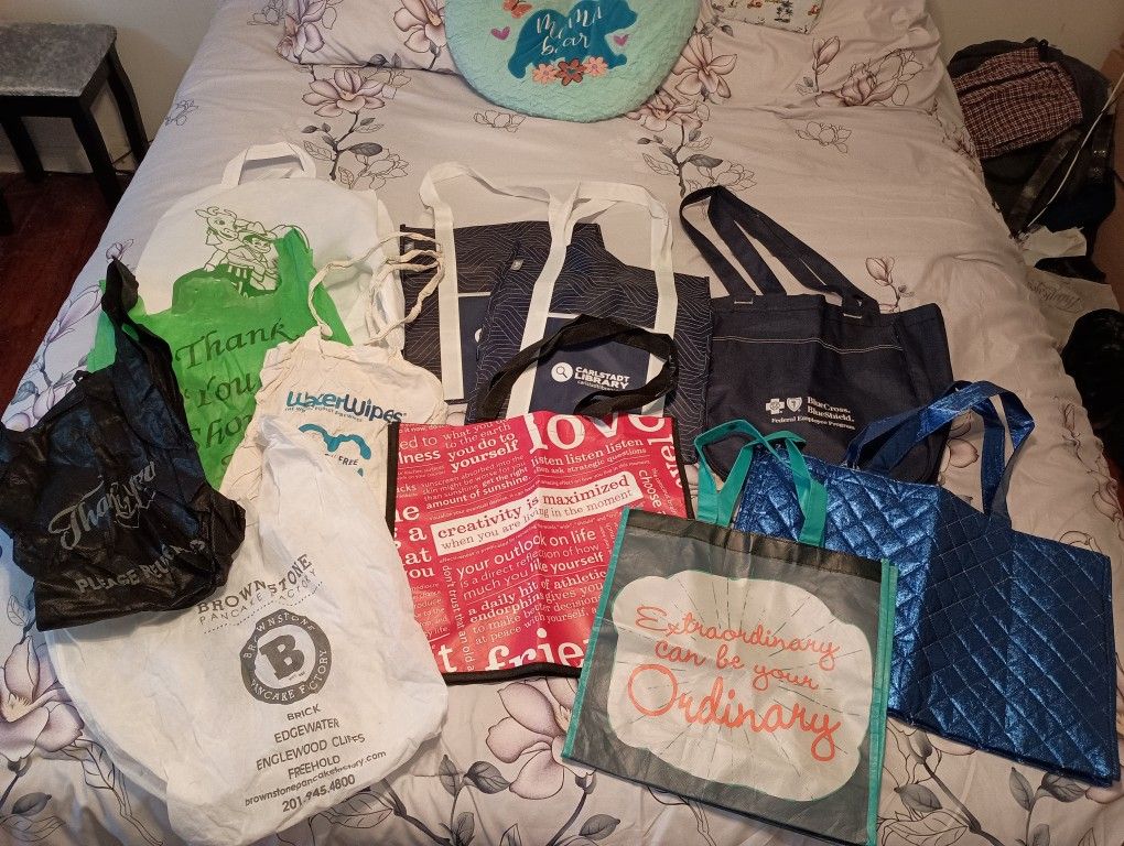 Lot Of 11 Various Stylish Tote Bags