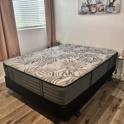 Sealy Posturpedic Queen Mattress + Boxspring (w/ Free Bed Frame)