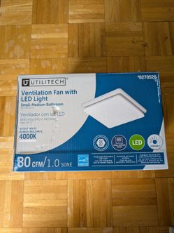 New Utilitech 1.0-Sone 80-CFM White Decorative Lighted Bathroom Fan