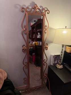 Tall Ornate Metal Wall Mirror