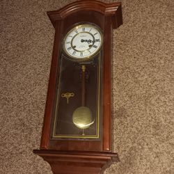 Waltham Key Wind Chime Pendulum Wall Clock