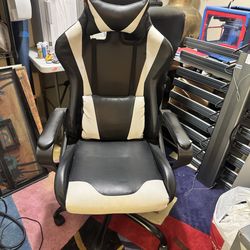 Black and white gaming chair
