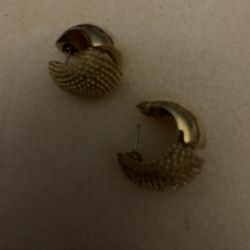 90s Gold Dusted Silver Chunky Hoops