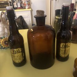 Antique Medicine Bottles Amber Color