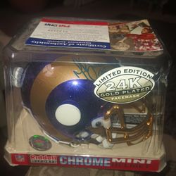 ""MARSHAL FAULK"" ..CHROME Autographed  Mini- Helmwt W/ COA