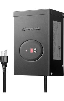 DEWENWILS 200W Low Voltage Landscape Transformer, Outdoor Weatherproof Transformer with Timer and Photocell Sensor, 120V AC to 12V AC for Landscape