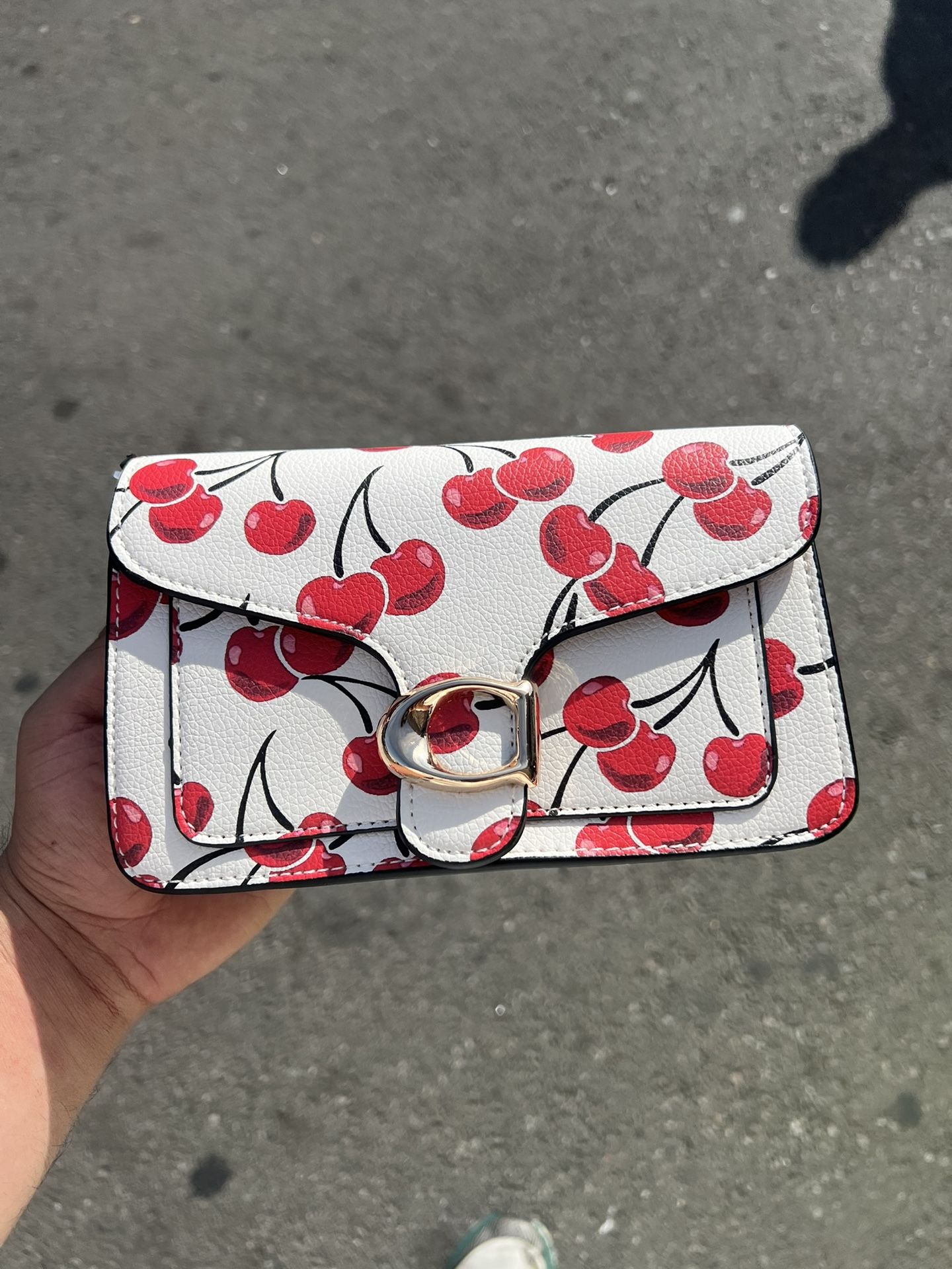 Shoulder Bag with Cherry Print