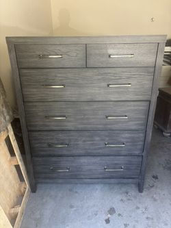 Rustic 6 Drawer Dresser L-44 W-19 H-56 1/2