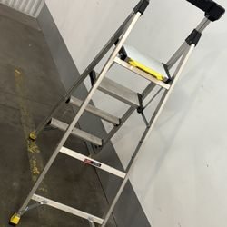 5.5 ft. Aluminum Dual Platform Heavy-Duty Ladder with Project Bucket (10 ft. Reach), 300 Ib. Capacity Type IA Duty Rating