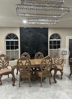 Dining table with China cabinet