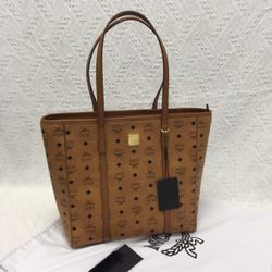 MCM Aren Top-Zip Shopper in Visetos Size Medium