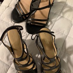 2prs Strappy Black Heels
