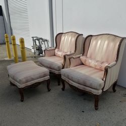 Vintage Chairs And 1 Ottoman!  $180 OBO 