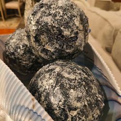 Large Navy Blue with Silver Decorative Ball
