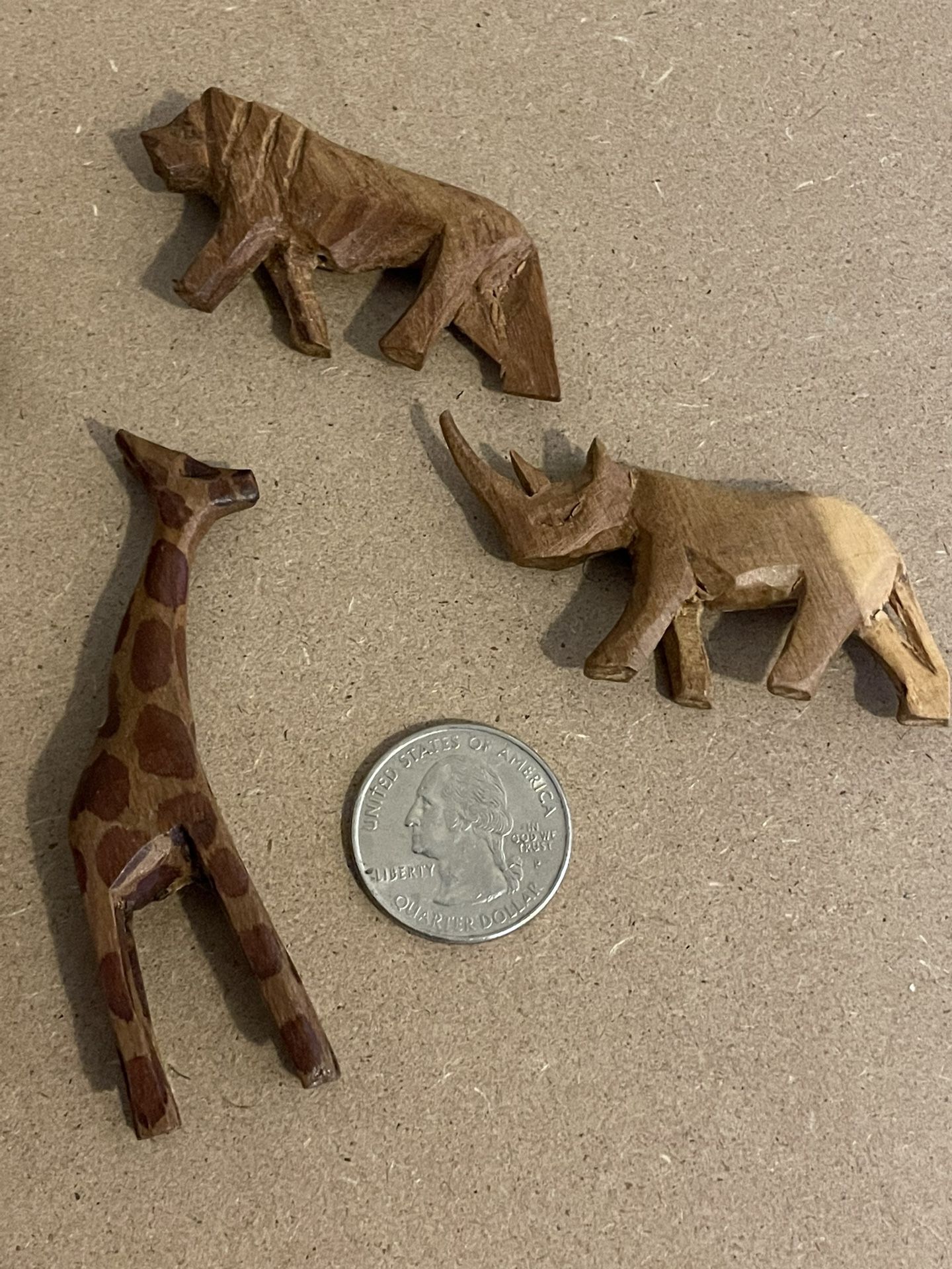 Mini-Wooden Carved Safari Animals