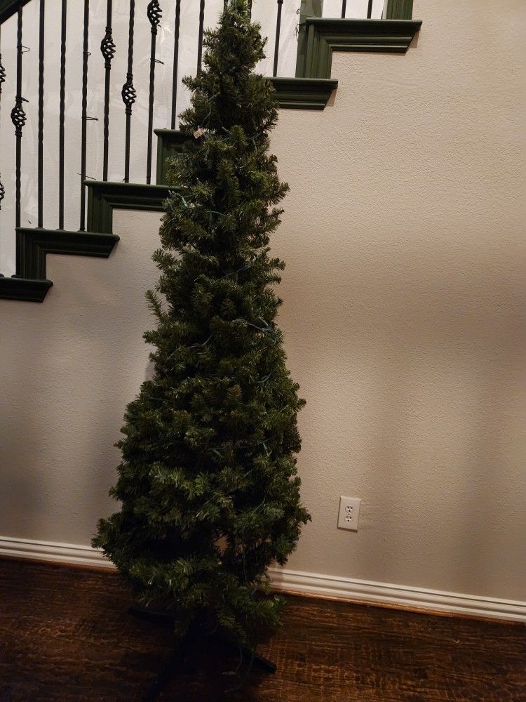 6.5 Foot Skinny Artificial Christmas Holiday Tree