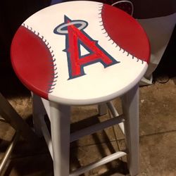 Hand Painted Angels Baseball Stool