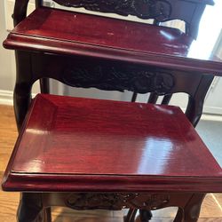 Vintage Cherry Wood Nesting Table