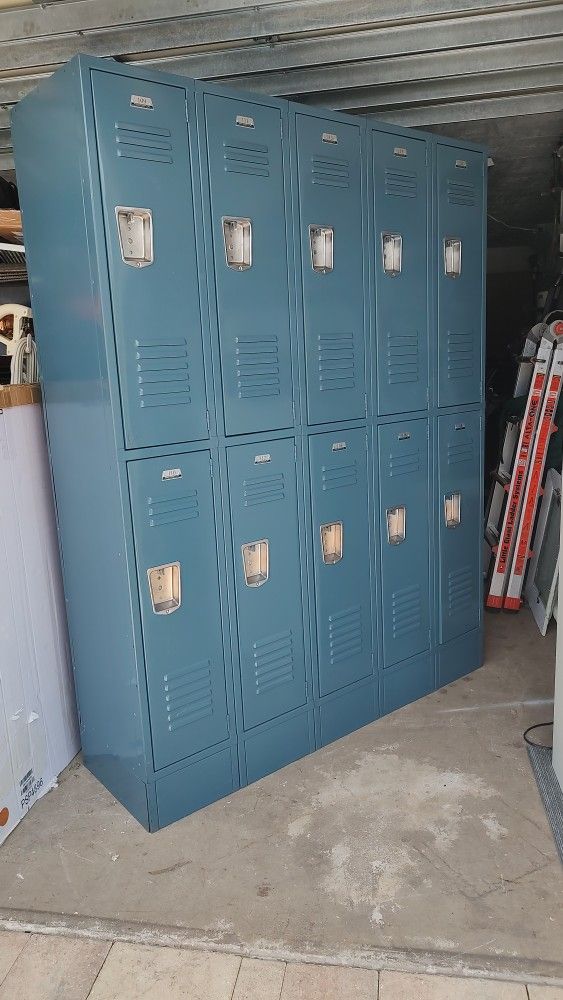 Ten Blue Penco Metal Lockers Package Deal