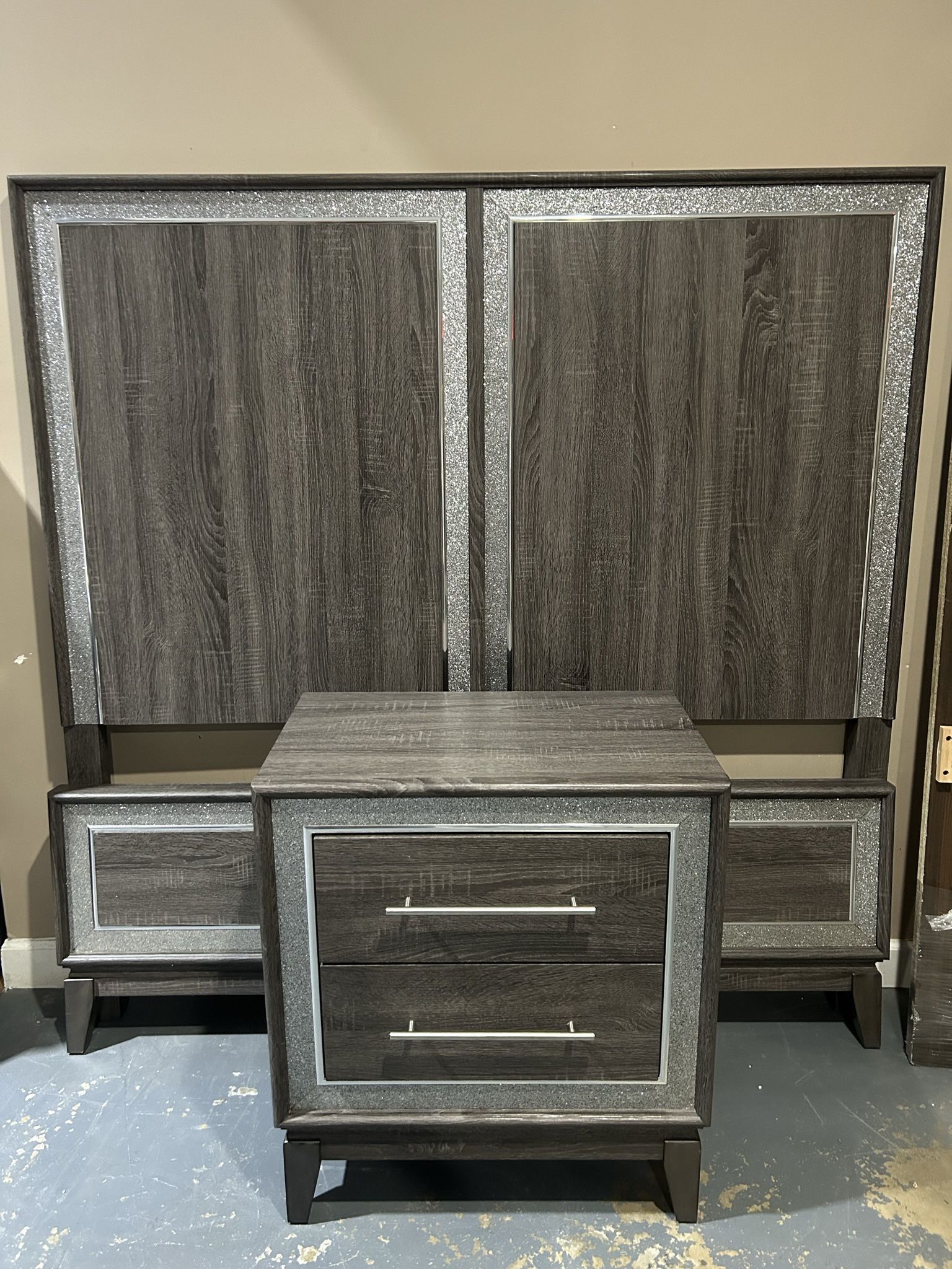 King Bed Frame & Nightstand