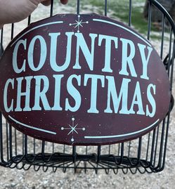 COUNTRY CHRISTMAS Black-wired Storage Basket