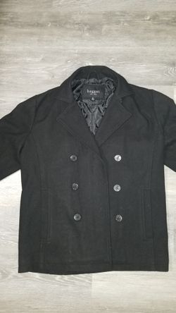 Mens Haggar Wool Pea Coat Size Large 