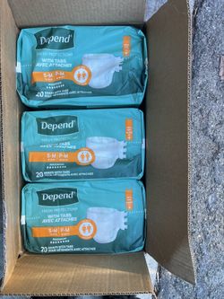 Depend Adult Diapers with Tabs, Incontinence Protection with Tabs, Unisex, Small/Medium (19–34" Waist, Up To 170 lbs), Maximum Absorbency, 60 Count (3