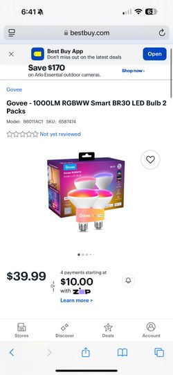 Govee 10000lm RGBWW Smart BR30 LED Bulbs Pack Of 2