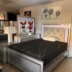Queen Bed Frame Dresser Mirror And 1 Night Stand 