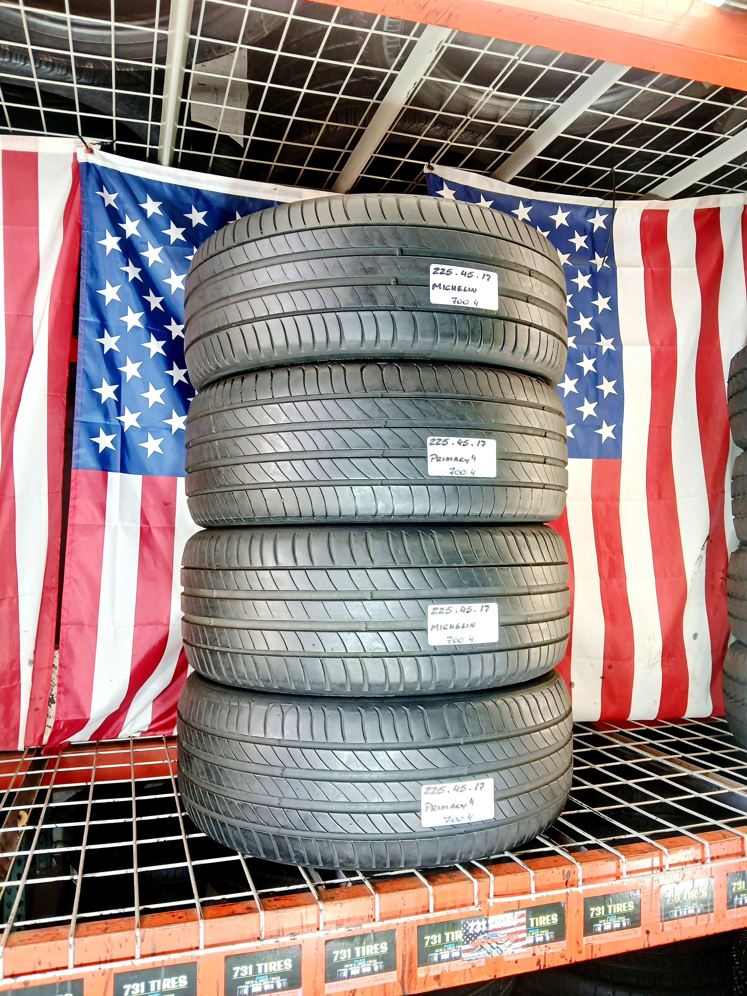 β
4 Used Tires 225/45R17 MICHELIN PRIMACY4 ALL SEASON TOURING SEDAN CAR 225 45 17