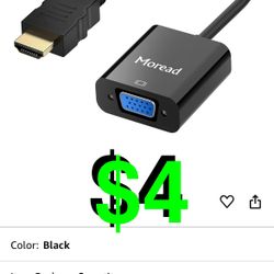 Moread - HDMI to VGA, Uni-Directional Gold-Plated HDMI to VGA Adapter (Male to Female) for Computer, Desktop, Laptop, PC, Monitor, Projector, HDTV, Ch
