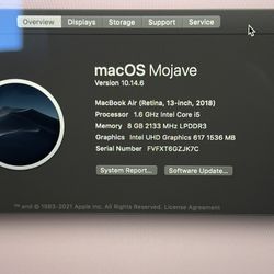 2018 Apple Macbook Air 13 inch